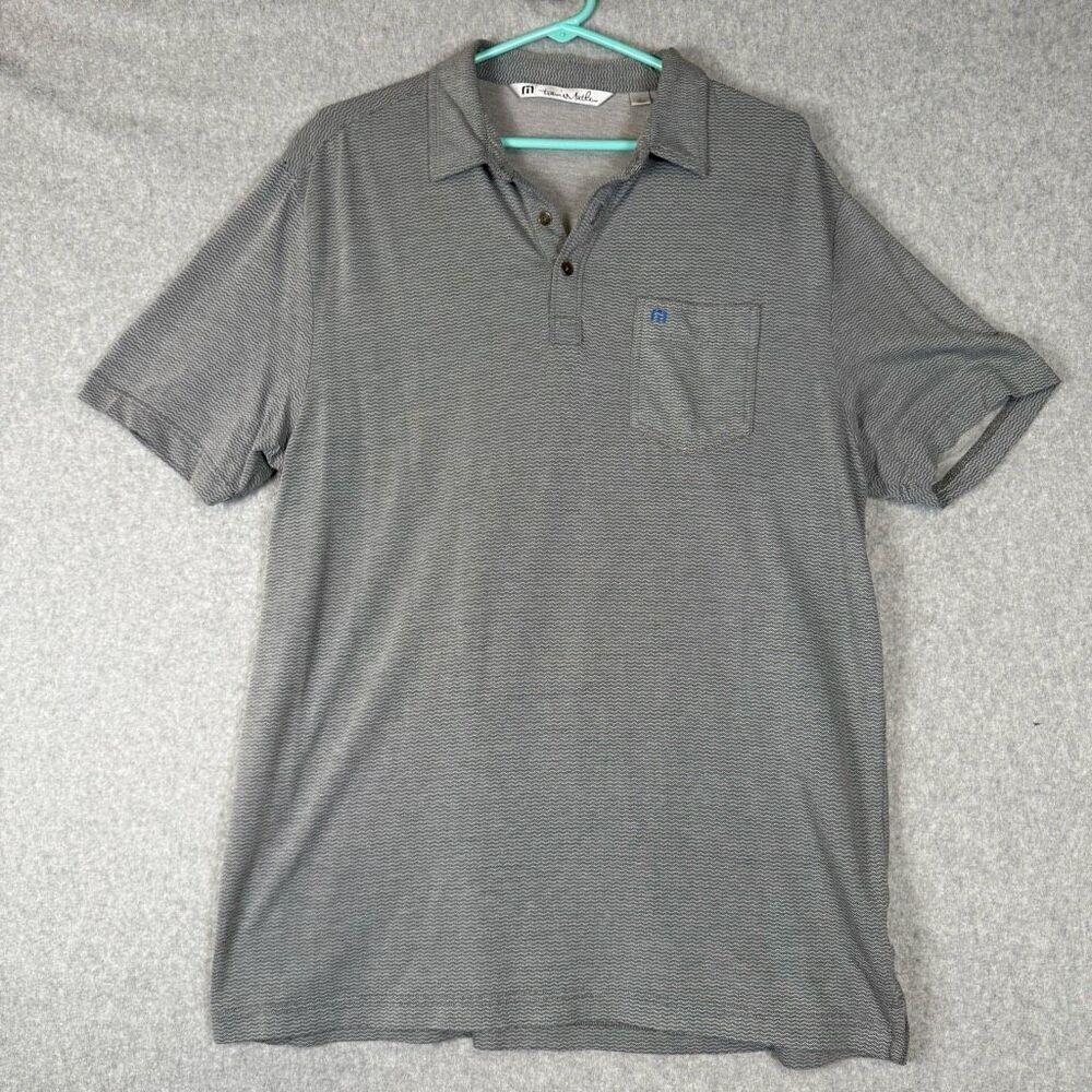 Travis Mathew Mens Size Large Pullover Golf Shirt Polo Gray Short Sleeves